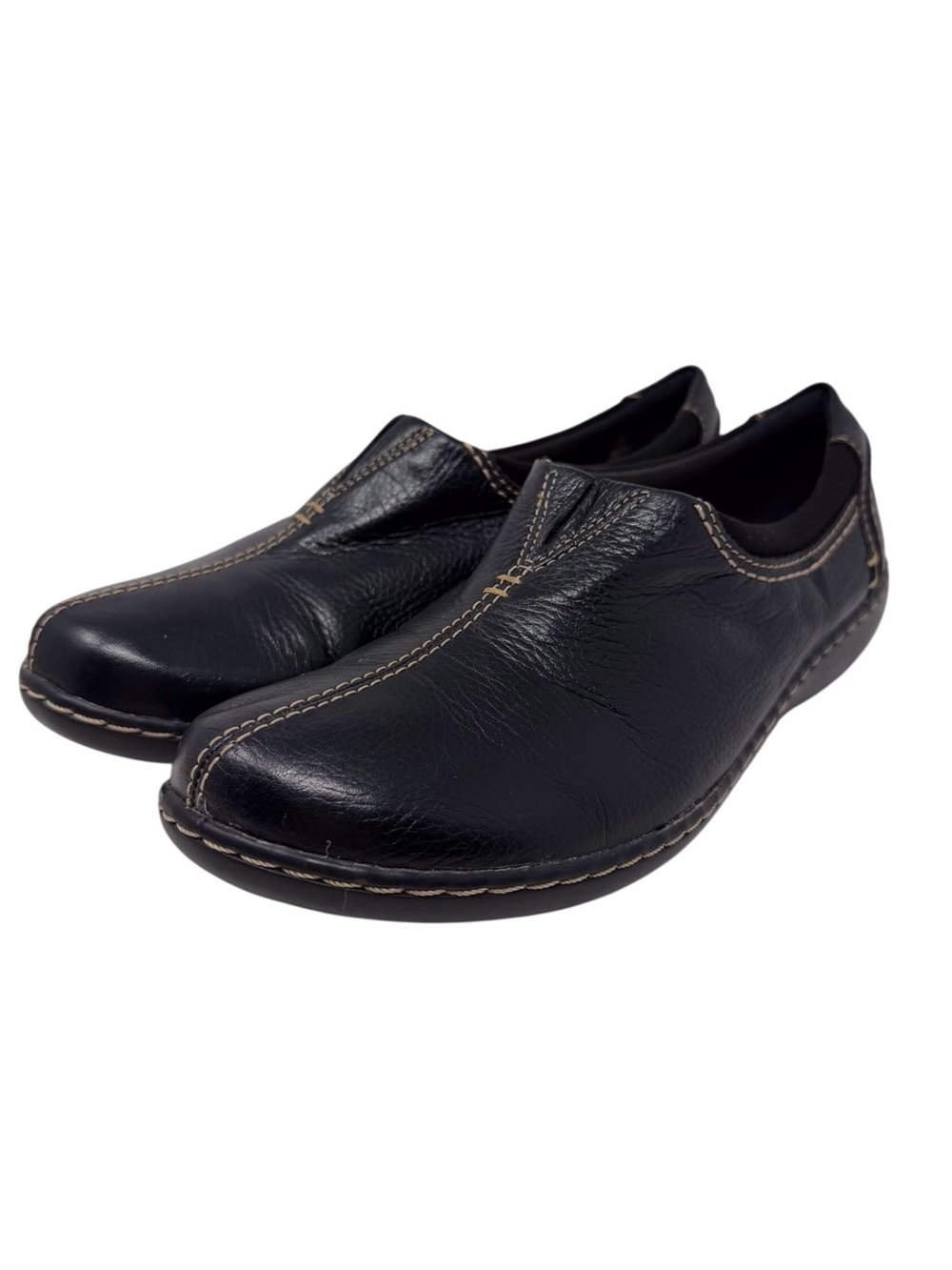 Clarks Joy Ashland black leather slip on clog loafers women’s size US 9/ EU 40